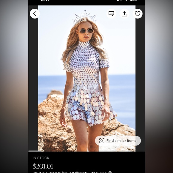 NWT | Silver Party or Festival Dress | size M | never worn | LOOKS AMAZING ON! - Picture 3 of 4